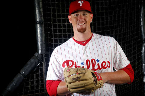 CLEARWATER, FL – FEBRUARY 20: Tom Eshelman #71 of the Philadelphia Phillies poses for a portrait on February 20, 2018 at Spectrum Field in Clearwater, Florida. (Photo by Brian Blanco/Getty Images)