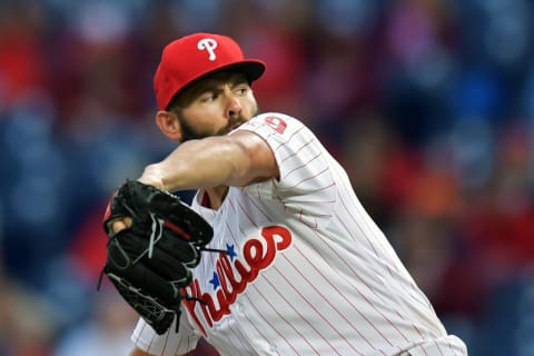 PHILADELPHIA, PA – APRIL 05: Starting pitcher Jake Arrieta #49 of the Philadelphia Phillies delivers a pitch against the Arizona Diamondbacks in the second inning at Citizens Bank Park on April 25, 2018 in Philadelphia, Pennsylvania. (Photo by Drew Hallowell/Getty Images)