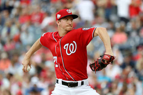 WASHINGTON, DC – JUNE 23 : Erick Fedde #23 of the Washington Nationals pitches to a Philadelphia Phillies batter at Nationals Park on June 23, 2018 in Washington, DC. (Photo by Rob Carr/Getty Images)