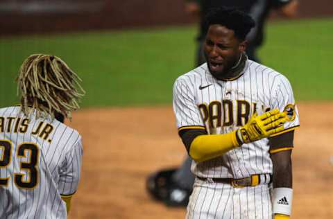 Jurickson Profar #10 of the San Diego Padres (Photo by Matt Thomas/San Diego Padres/Getty Images)