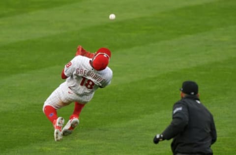 Didi Gregorius #18 of the Philadelphia Phillies (Photo by Drew Hallowell/Getty Images)