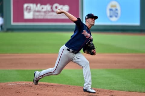 Starting pitcher Jake Odorizzi # 12 of the Minnesota Twins (Photo by Ed Zurga/Getty Images)