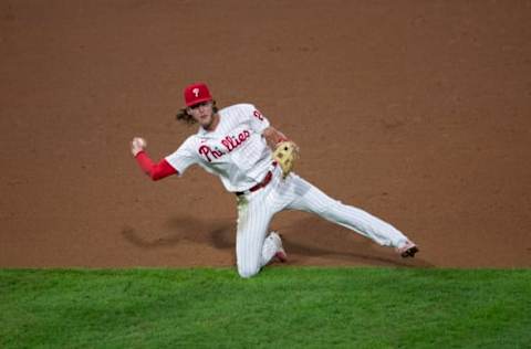 Alec Bohm #28 of the Philadelphia Phillies (Photo by Mitchell Leff/Getty Images)