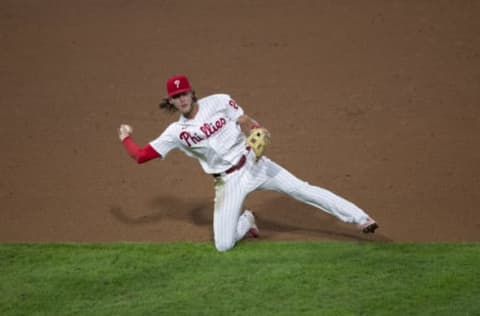 Alec Bohm #28 of the Philadelphia Phillies (Photo by Mitchell Leff/Getty Images)