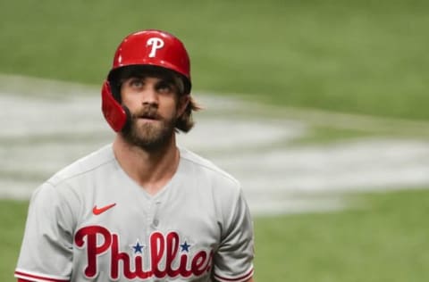 Bryce Harper #3 of the Philadelphia Phillies (Photo by Douglas P. DeFelice/Getty Images)