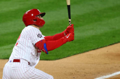 Mickey Moniak #16 of the Philadelphia Phillies (Photo by Rich Schultz/Getty Images)