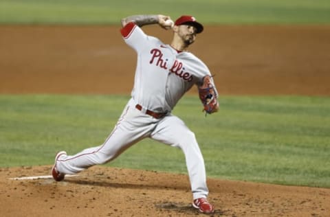 Vince Velasquez #21 of the Philadelphia Phillies (Photo by Michael Reaves/Getty Images)