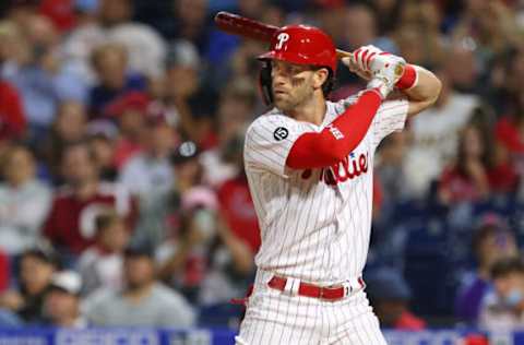 Bryce Harper #3 of the Philadelphia Phillies (Photo by Rich Schultz/Getty Images)