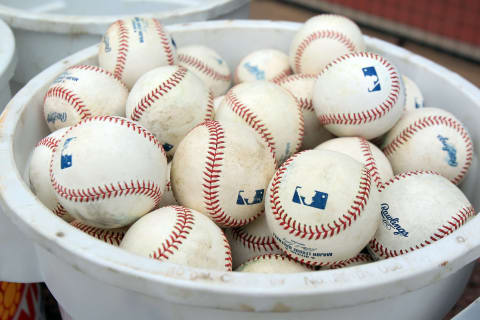 ATLANTA, GA – APRIL 08: A general view of baseballs in ahead of the Philadephia Phillies versus Atlanta Braves during their opening day game at Turner Field on April 8, 2011 in Atlanta, Georgia. (Photo by Streeter Lecka/Getty Images)