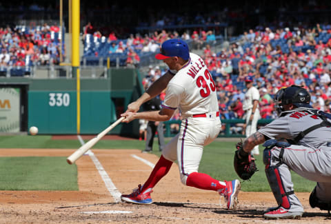 PHILADELPHIA, PA – SEPTEMBER 15: Brad Miller #33 of the Philadelphia Phillies during a game against the Boston Red Sox at Citizens Bank Park on September 15, 2019 in Philadelphia, Pennsylvania. The Red Sox won 6-3. (Photo by Hunter Martin/Getty Images)