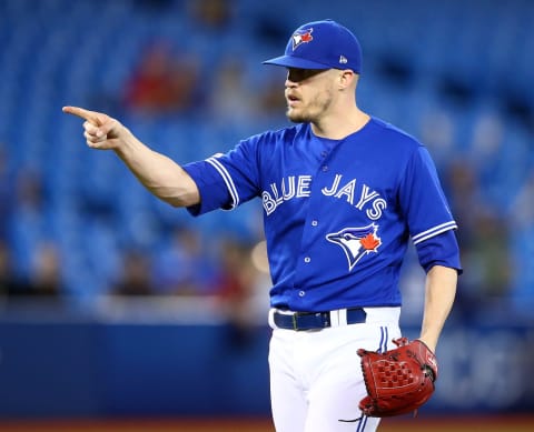 TORONTO, ON – SEPTEMBER 25: Ken Giles #51 of the Toronto Blue Jays reacts after the final out in the ninth inning during a MLB game against the Baltimore Orioles at Rogers Centre on September 25, 2019 in Toronto, Canada. Phillies (Photo by Vaughn Ridley/Getty Images)