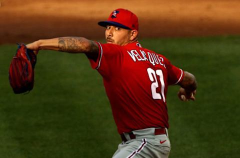 Vince Velasquez #21 of the Philadelphia Phillies (Photo by Elsa/Getty Images)