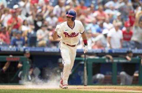 PHILADELPHIA, PA – JULY 18: J.T. Realmuto #10 of the Philadelphia Phillies (Photo by Mitchell Leff/Getty Images)