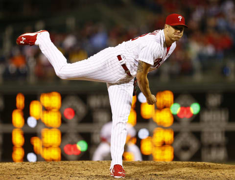 PHILADELPHIA, PA – MAY 13: Jonathan Papelbon #58 of the Philadelphia Phillies in action against the Pittsburgh Pirates during the third inning of a game at Citizens Bank Park on May 13, 2015 in Philadelphia, Pennsylvania. (Photo by Rich Schultz/Getty Images)