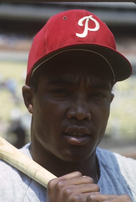 UNSPECIFIED – CIRCA 1964: Tony Taylor #8 of the Philadelphia Phillies looks on before the start of an Major League Baseball game circa 1964. Taylor played for the Phillies from 1960-71 and 1974-76. (Photo by Focus on Sport/Getty Images)