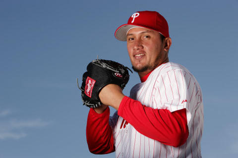 CLEARWATER, FL – FEBRUARY 24: Freddy Garcia of the Philadelphia Phillies poses during Photo Day on February 24, 2007 at Brighthouse Networks Field in Clearwater, Florida. (Photo by Al Bello/Getty Images)