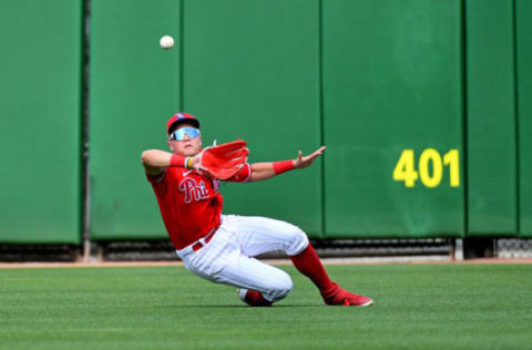 Philadelphia Phillies center fielder Simon Muzziotti (12) (Jasen Vinlove/USA TODAY Sports)