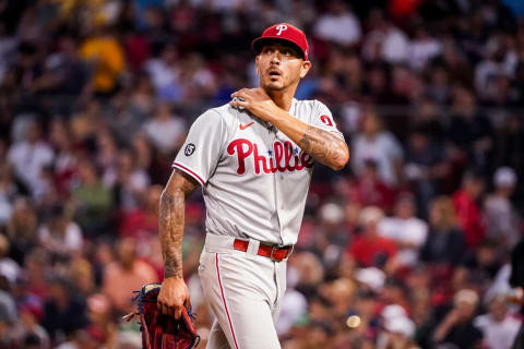 Philadelphia Phillies starting pitcher Vince Velasquez (21) Mandatory Credit: David Butler II-USA TODAY Sports