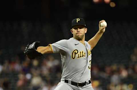 Jul 20, 2021; Phoenix, Arizona, USA; Pittsburgh Pirates starting pitcher Tyler Anderson (31) throws in the first inning against the Arizona Diamondbacks at Chase Field. Mandatory Credit: Matt Kartozian-USA TODAY Sports