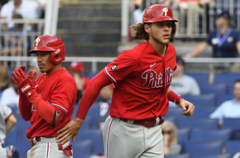 Phillies prospect Alec Bohm's IronPigs were involved in a brawl with a Yankees affiliate. Mandatory Credit: Brad Mills-USA TODAY Sports