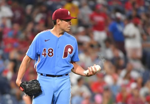 Philadelphia Phillies starting pitcher Matt Moore (48) Mandatory Credit: Eric Hartline-USA TODAY Sports