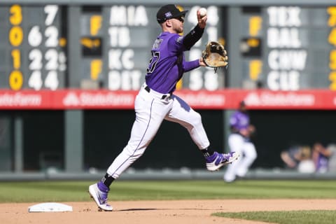 Trevor Story (27) Mandatory Credit: Michael Ciaglo-USA TODAY Sports