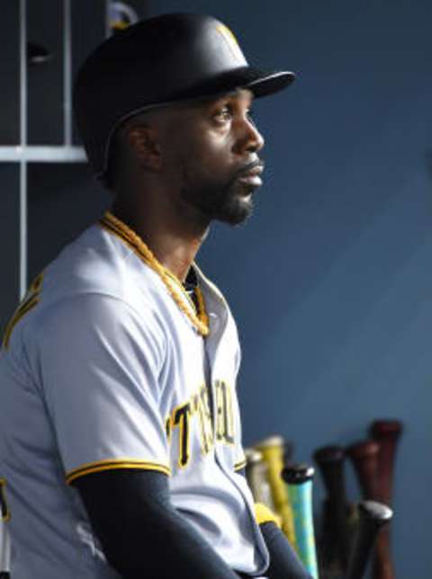 May 10, 2017; Los Angeles, CA, USA; Pittsburgh Pirates center fielder Andrew McCutchen (22) looks on from the dugout in the sixth inning against the Los Angeles Dodgers at Dodger Stadium. Mandatory Credit: Jayne Kamin-Oncea-USA TODAY Sports