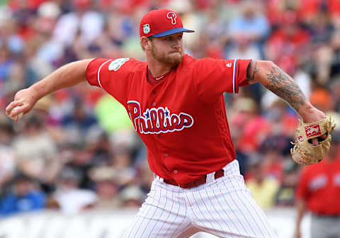 Mar 12, 2017; Clearwater, FL, USA; Philadelphia Phillies pitcher Ben Lively (72) pitches in the fourth inning of the spring training game against the Boston Red Sox at Spectrum Field. Mandatory Credit: Jonathan Dyer-USA TODAY Sports