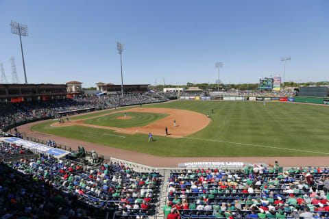 Mar 17, 2017; Clearwater, FL, USA; A general view of Spectrum Field where the Philadelphia Phillies are playing the the Toronto Blue Jays . Mandatory Credit: Kim Klement-USA TODAY Sports