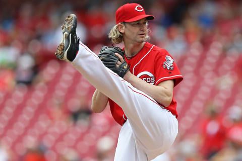 May 21, 2017; Cincinnati, OH, USA; Cincinnati Reds starting pitcher Bronson Arroyo (61) throws against the Colorado Rockies in the first inning at Great American Ball Park. Mandatory Credit: Aaron Doster-USA TODAY Sports