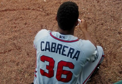 Mauricio Cabrera, from Aug 2015 as a member of the Mississippi Braves. Photo credit: Alan Carpenter, TomahawkTake.com