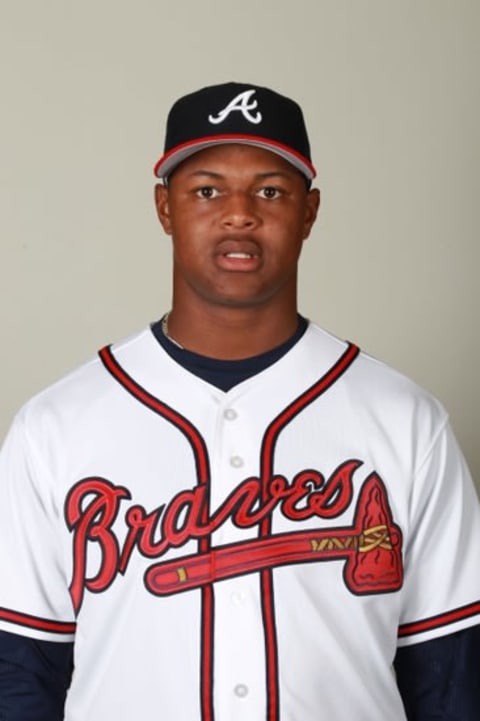 Mar 2, 2015; Lake Buena Vista, FL, USA; Atlanta Braves starting pitcher Mauricio Cabrera (66) pose for photo day at Wide World of Sports. Mandatory Credit: Kim Klement-USA TODAY Sports