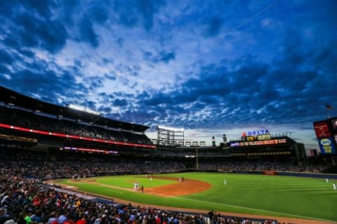 May 2, 2014; Atlanta, GA, USA; A general view of the stadium in the third inning between the Atlanta Braves and the San Francisco Giants at Turner Field. Mandatory Credit: Daniel Shirey-USA TODAY Sports