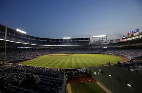 May 25, 2016; Atlanta, GA, USA; A general view during sunset in the firth inning of the game between the Milwaukee Brewers and the Atlanta Braves at Turner Field. Mandatory Credit: Jason Getz-USA TODAY Sports