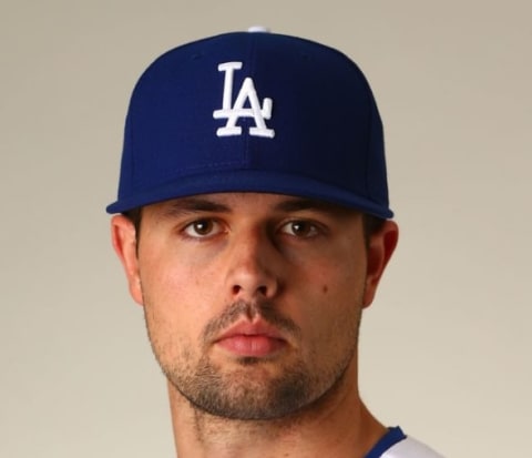 Feb 27, 2016; Glendale, AZ, USA; Los Angeles Dodgers pitcher Caleb Dirks poses for a portrait during photo day at Camelback Ranch. Mandatory Credit: Mark J. Rebilas-USA TODAY Sports