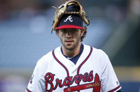 Aug 30, 2016; Atlanta, GA, USA; Atlanta Braves shortstop Dansby Swanson (2) prepares for a game against the San Diego Padres at Turner Field. Mandatory Credit: Brett Davis-USA TODAY Sports