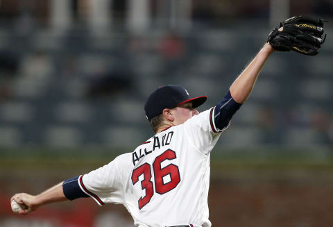 ATLANTA, GA – JULY 31: Kolby Allard #36 of the Atlanta Braves throws a pitch in the third inning of his MLB pitching debut during the game against the Miami Marlins at SunTrust Park on July 31, 2018 in Atlanta, Georgia. (Photo by Mike Zarrilli/Getty Images)