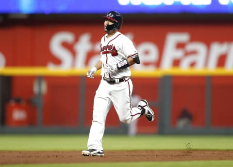 ATLANTA, GA – SEPTEMBER 04: Catcher Kurt Suzuki #24 of the Atlanta Braves runs around the bases after hitting a solo home run in the second inning during the game against the Boston Red Sox at SunTrust Park on September 4, 2018 in Atlanta, Georgia. (Photo by Mike Zarrilli/Getty Images)