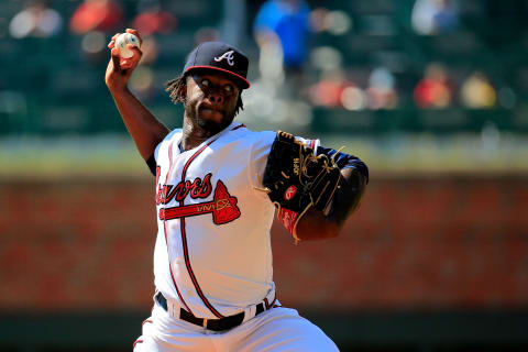 ATLANTA, GA – SEPTEMBER 19: Touki Tousssaint #62 of the Atlanta Braves pitches during the first inning against the St. Louis Cardinals at SunTrust Park on September 19, 2018 in Atlanta, Georgia. (Photo by Daniel Shirey/Getty Images)