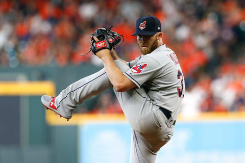 HOUSTON, TX – OCTOBER 05: Cody Allen #37 of the Cleveland Indians delivers a pitch against the Houston Astros during Game One of the American League Division Series at Minute Maid Park on October 5, 2018 in Houston, Texas. (Photo by Tim Warner/Getty Images)