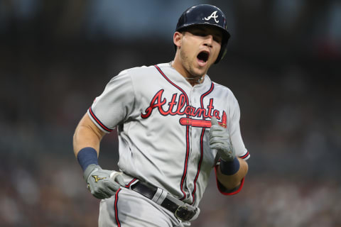 Austin  Riley #27 of the Atlanta Braves. (Photo by Sean M. Haffey/Getty Images)