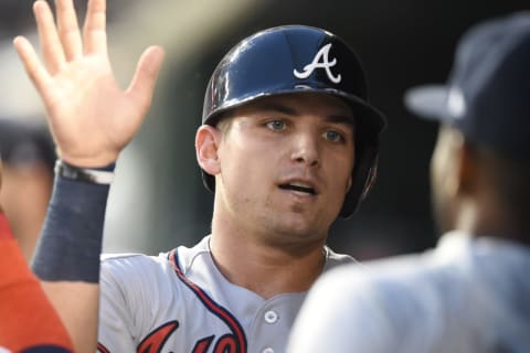 Austin Riley #27 of the Atlanta Braves. (Photo by Mitchell Layton/Getty Images)