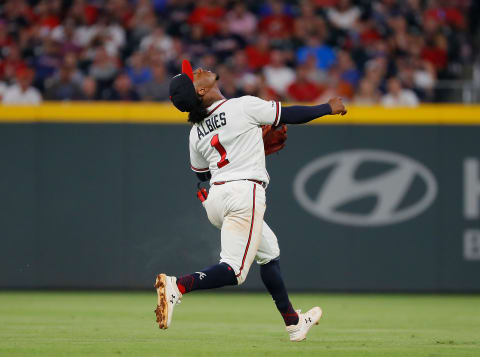 Ozzie Albies #1 of the Atlanta Braves lands at number three on the list of top five second basemen. (Photo by Kevin C. Cox/Getty Images)