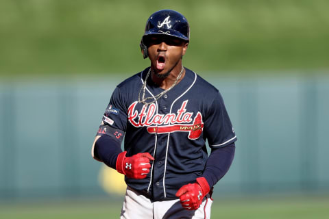 Ozzie Albies #1 of the Atlanta Braves. (Photo by Jamie Squire/Getty Images)