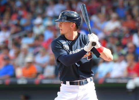 Drew Waters of the Atlanta Braves this past Spring. (Photo by Mark Cunningham/MLB Photos via Getty Images)