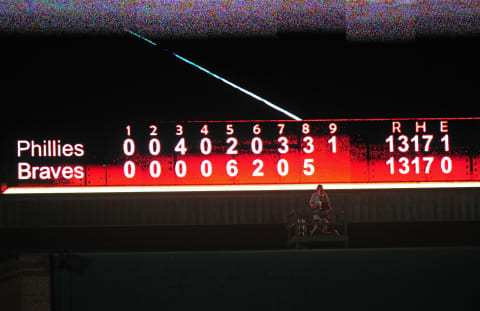 This Atlanta Braves game (5/2/2012) looks primed for a walk-off win. It happened. (Photo by Scott Cunningham/Getty Images)