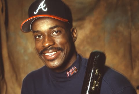 Fred McGriff of the Atlanta Braves. (Photo by Focus on Sport/Getty Images)