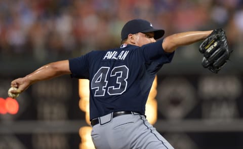 PHILADELPHIA, PA – JULY 05: Luis Avvilan #43 of the Atlanta Braves delivers a pitch during the game against the Philadelphia Phillies at Citizens Bank Park on July 5, 2013 in Philadelphia, Pennsylvania. The Phillies won 5-4. (Photo by Drew Halllowell/Getty Images)