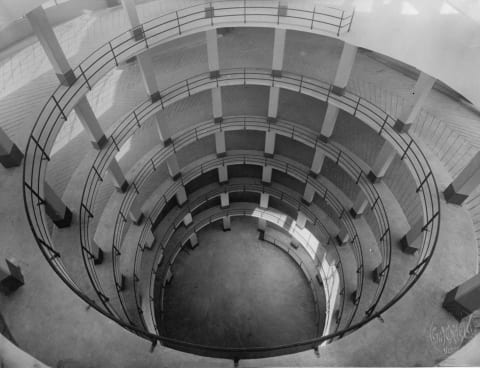 circa 1933: Spiral ramp allowing easy access for cars to all levels of a car park, the ‘Garage Littorio’, Piazza Roma, Venice (Photo by General Photographic Agency/Getty Images)