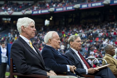 Bill Bartholomay (center) Atlanta Braves was the first owner of the Atlanta Braves Franchise (Photo by Pouya Dianat/Atlanta Braves)